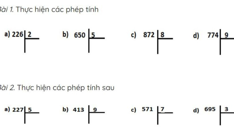 Toán lớp 2 phép chia các dạng toán