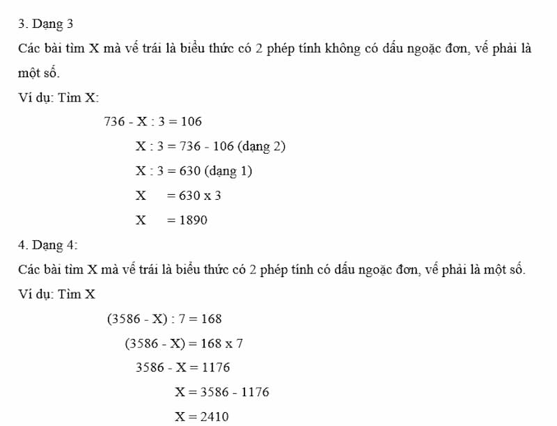 Quy tắc tìm X trong phép nhân